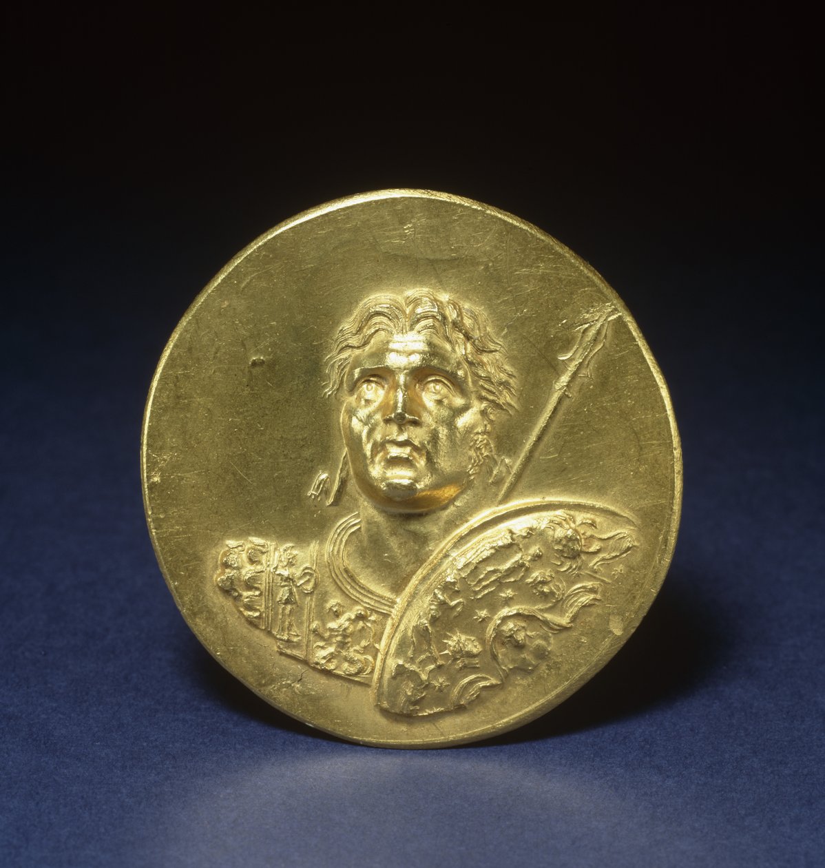 ميدالية مع الإسكندر الأكبر ، c.215-243 (ذهبي) بواسطة رواية