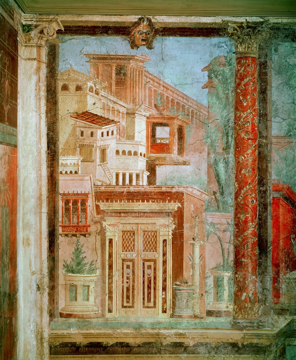 لوحة من حجيرة من غرفة نوم فيلا P Fannius at Boscoreale ، بومبي ، c.50-40 قبل الميلاد (لوحة جدارية) بواسطة رواية