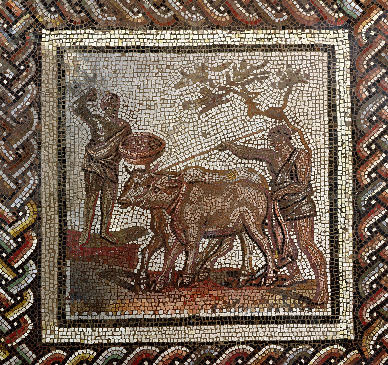 حراثة ، من سان رومان أون جال ، رون ألب ، فرنسا ، القرن الثالث الميلادي (فسيفساء) بواسطة رواية