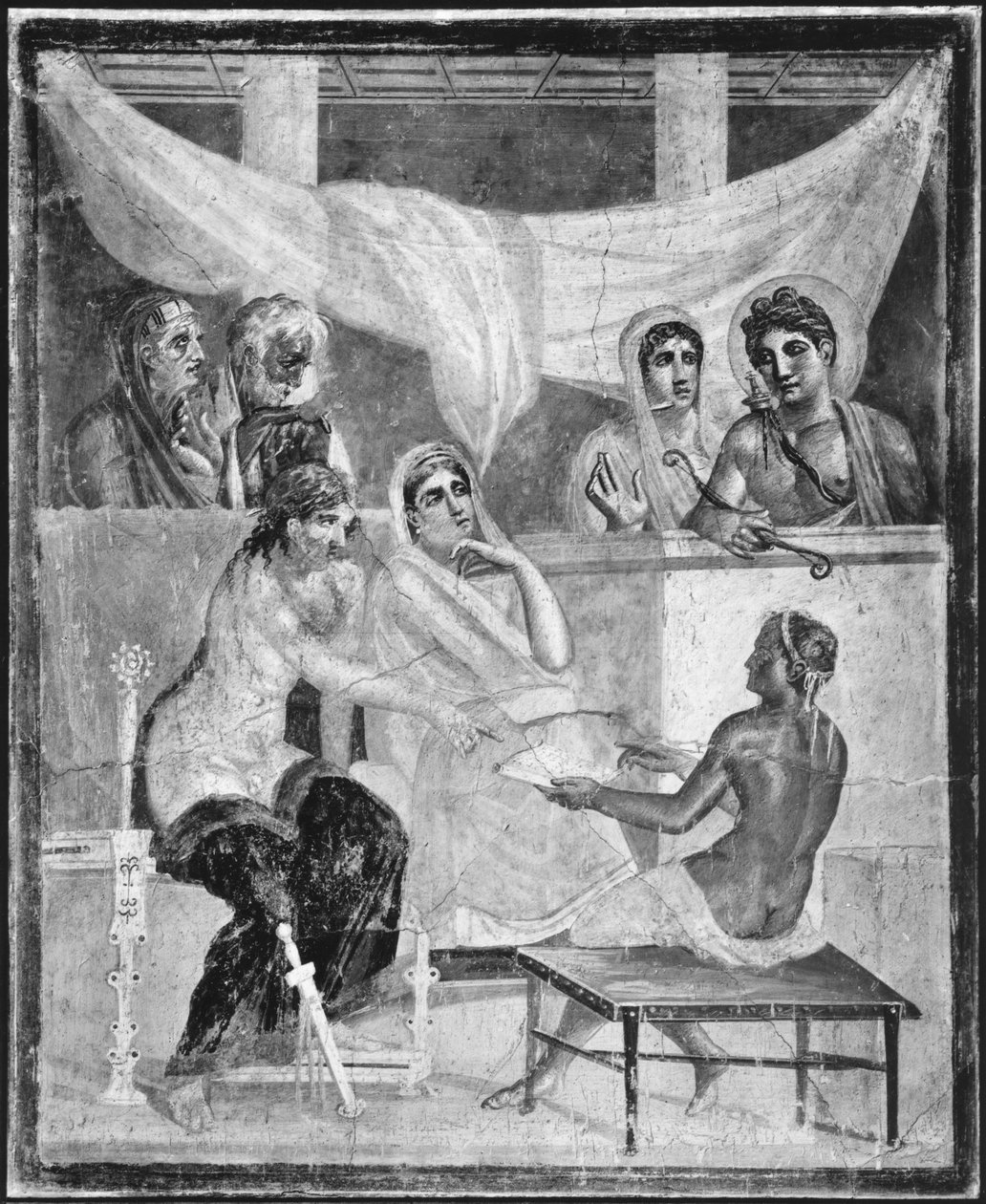 Admetus و Alcestis يستمعون إلى أوراكل ، من بومبي ، بيت الشاعر التراجيدي بواسطة رومان رومان