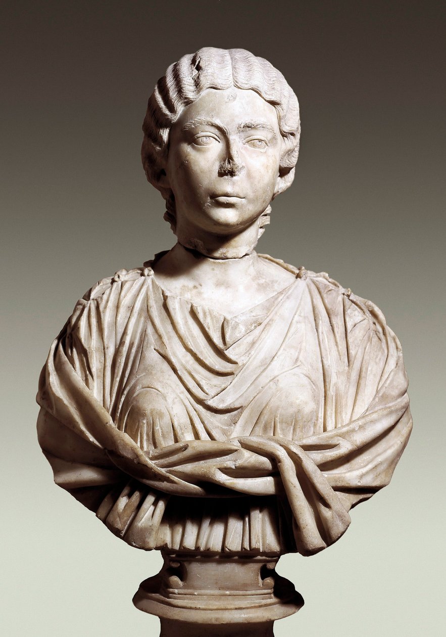 Annia Galeria Faustina ، تسمى Faustina the young (حوالي 125/130 - 175) ، القرن الثاني الميلادي (الرخام) بواسطة رواية