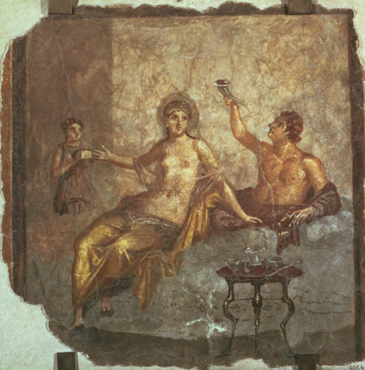 مأدبة الزوجين مع العبد ، من Herculaneum ، c.50-79 م بواسطة رواية