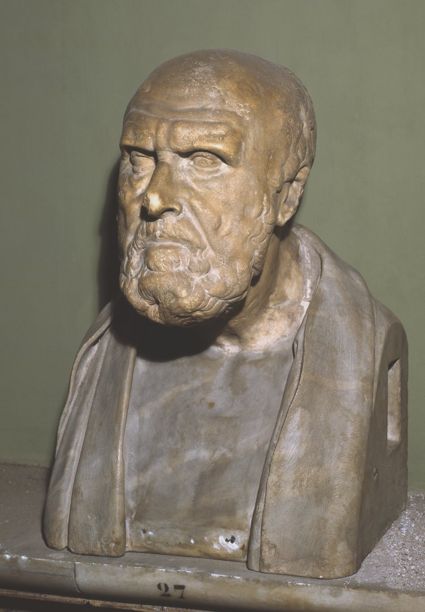 تمثال نصفي لـ Chrysippus of Soli ، نسخة رومانية من الأصل الهلنستي (الرخام) بواسطة رواية