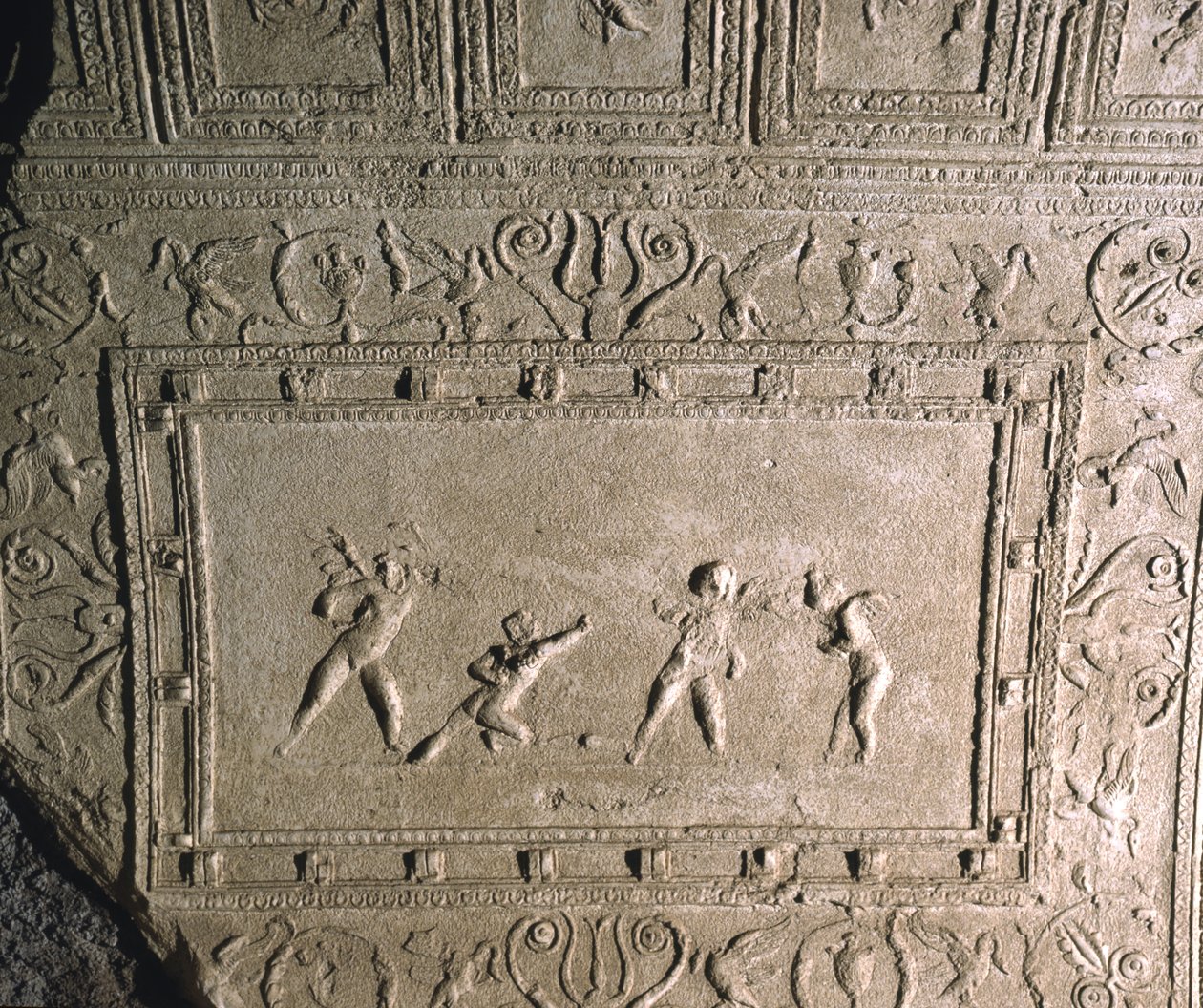 زخرفة السقف من Cryptoportico of Nero ، Palatine Hill ، روما (الجص) بواسطة رواية