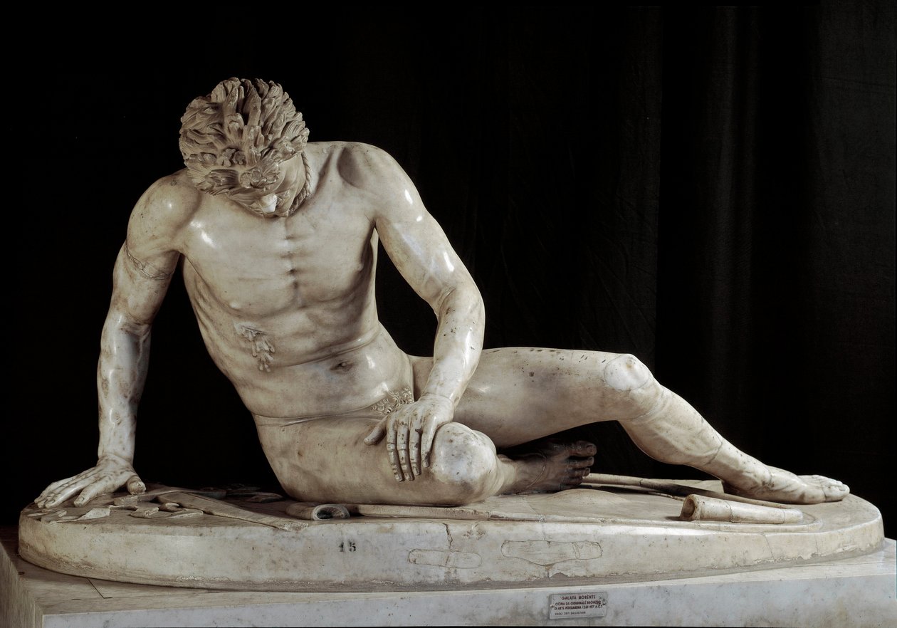 Dying Gaul - The Dying Galatian - “” Dying Galatian Warrior”” Marble sculpture of Ludovisi Group after original bronze from 220-210 BC. Sun. h. 93 cm Rome, Musei Capitolini بواسطة رواية