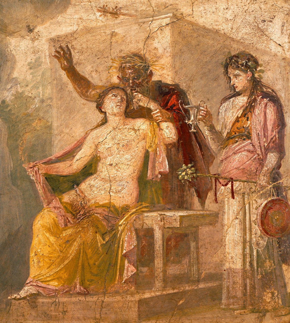 Fresco with an erotic subject depicting a Dionysian scene, from Pompeii (UNESCO World Heritage List بواسطة رواية