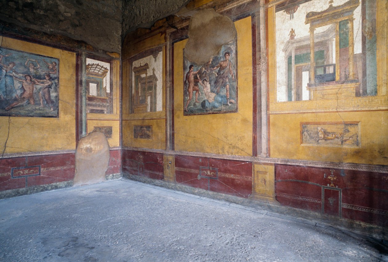 Frescoed room of Villa dei Vettii, Roman archaeological site of Pompeii (UNESCO World Heritage Site بواسطة رواية