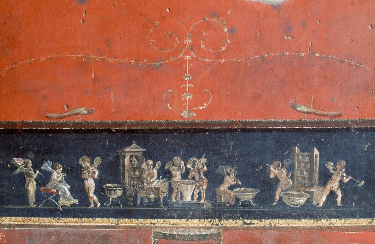 Frieze depicting cupids, House of Vettii, Pompeii (Unesco World Heritage List بواسطة رواية