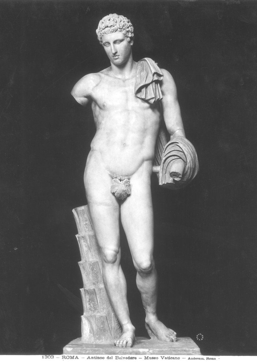 Hermes ، المسمى Antinous del Belvedere (الرخام) (صورة b / w) بواسطة رواية