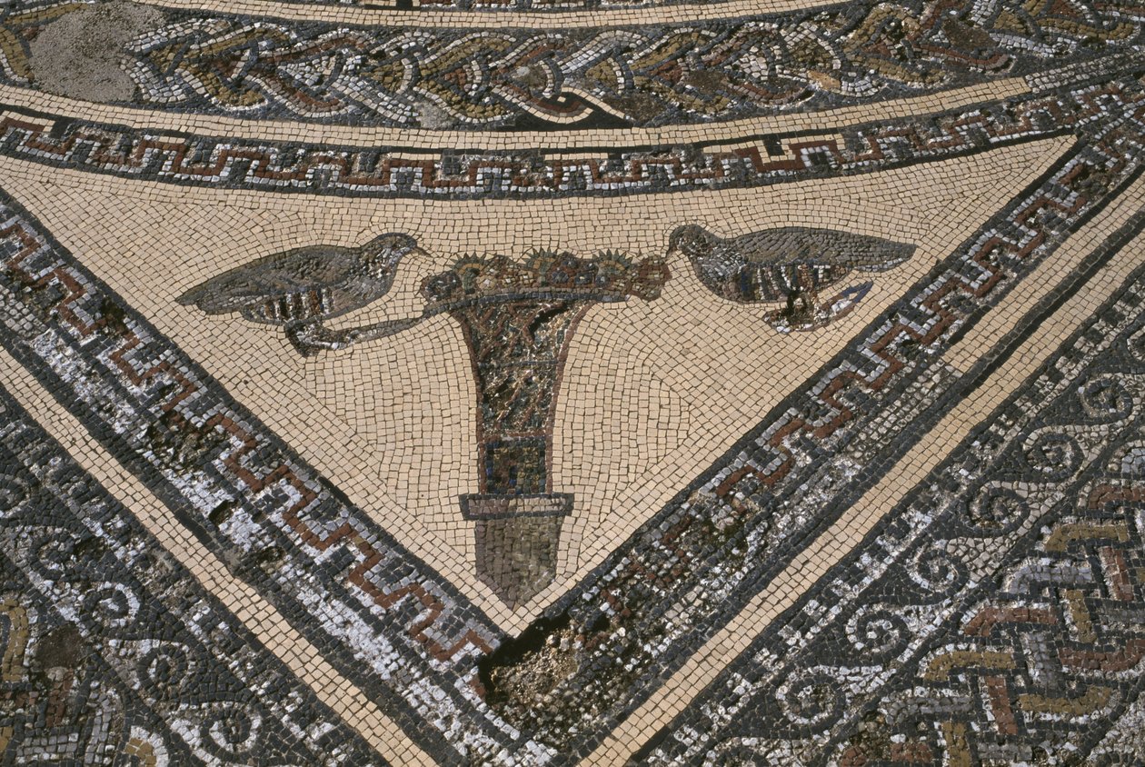 بيت Orpheus ، Orpheus محاطة بالحيوانات البرية ، التفاصيل (فسيفساء) بواسطة رواية