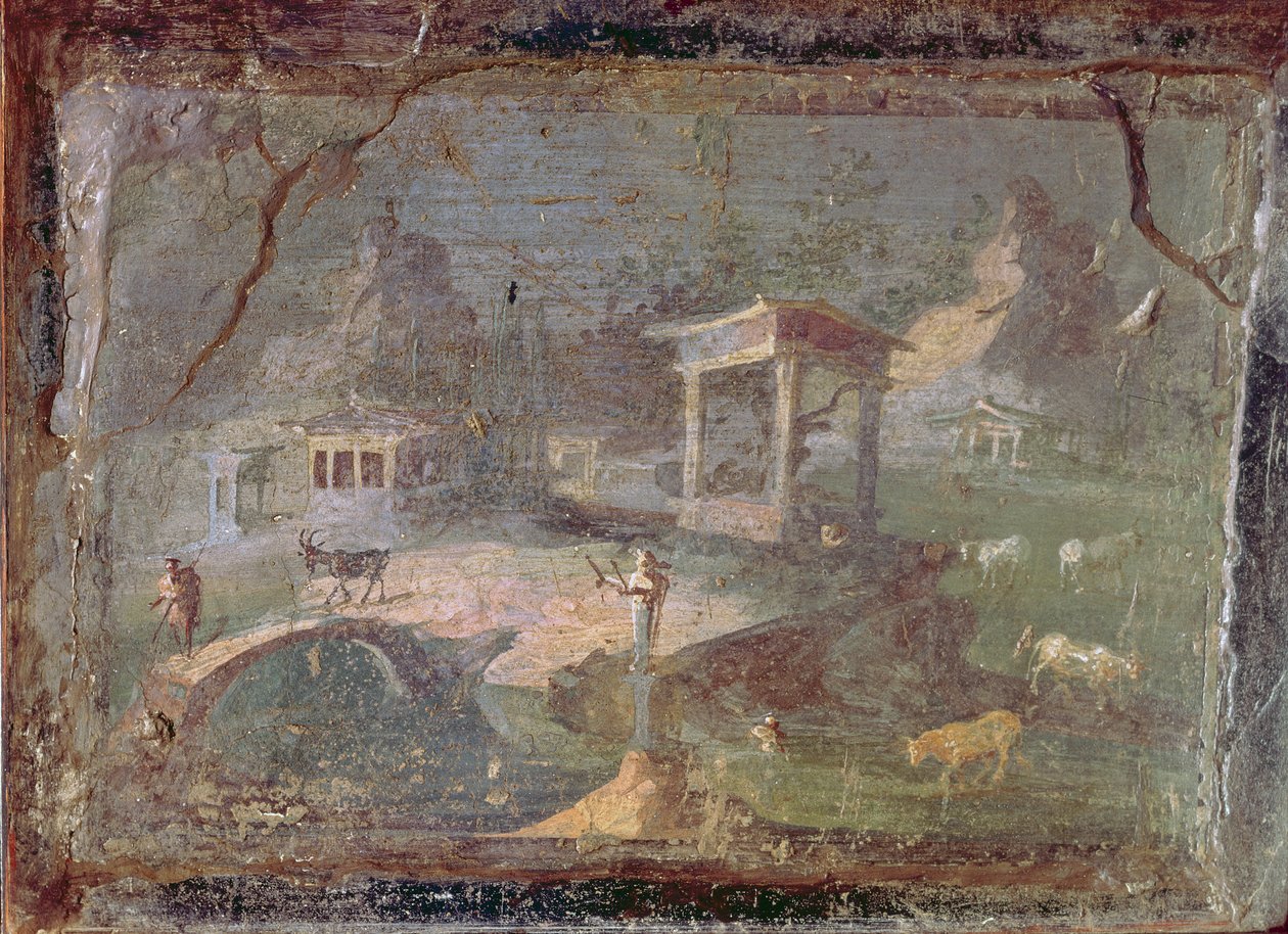 المناظر الطبيعية المثالية ، من Herculaneum ، القرن الأول قبل الميلاد - 79 م بواسطة رواية