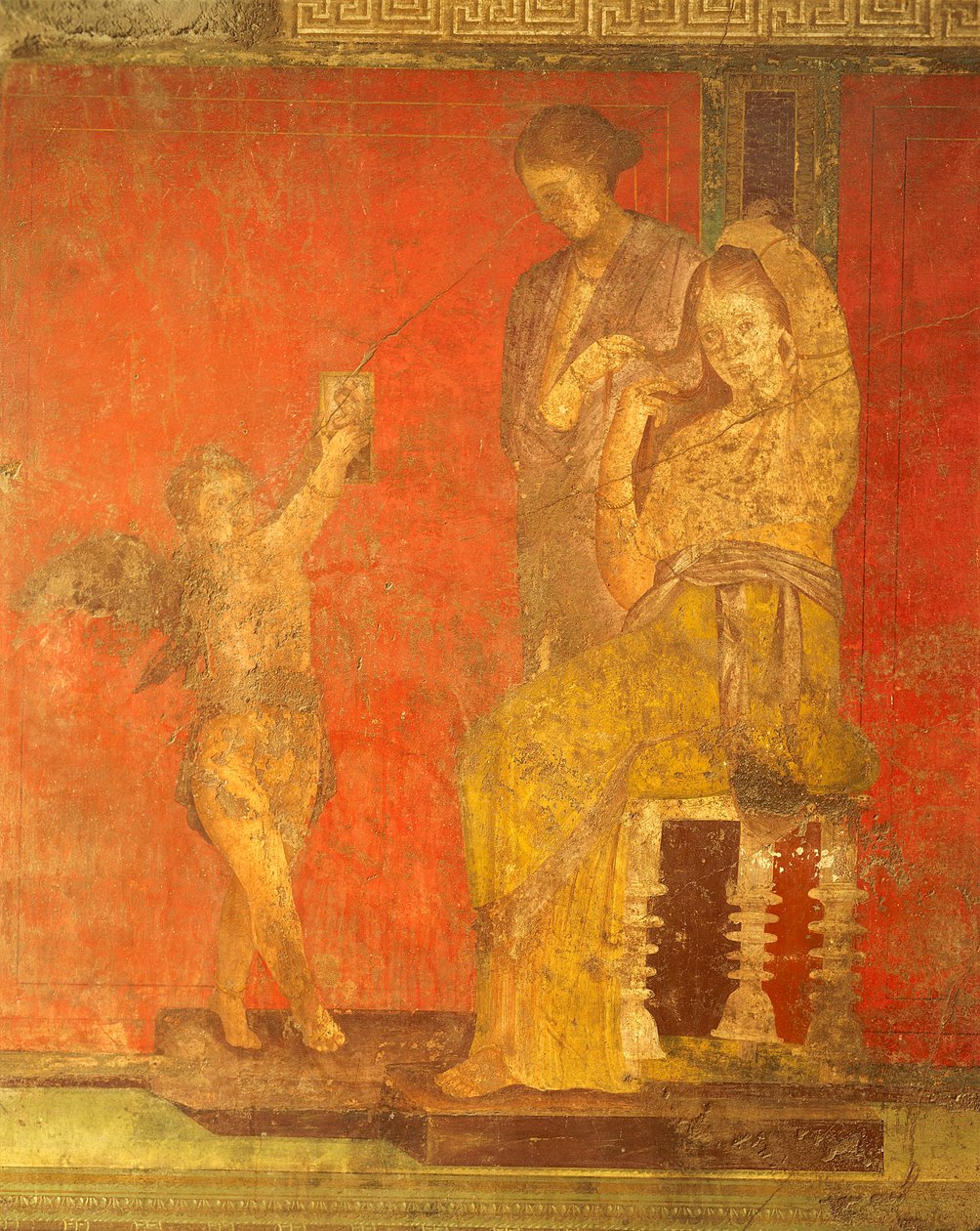 Initiation rites of the cult of Dionysus, fresco from the Villa Dei Mysteri بواسطة رواية