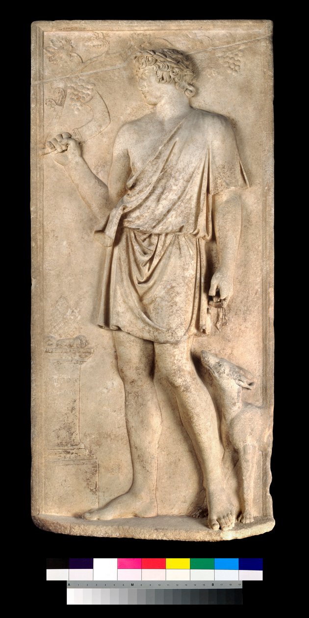 الإغاثة من Antinous مثل Dionysos أو Silvanus ، حصاد العنب بواسطة رواية