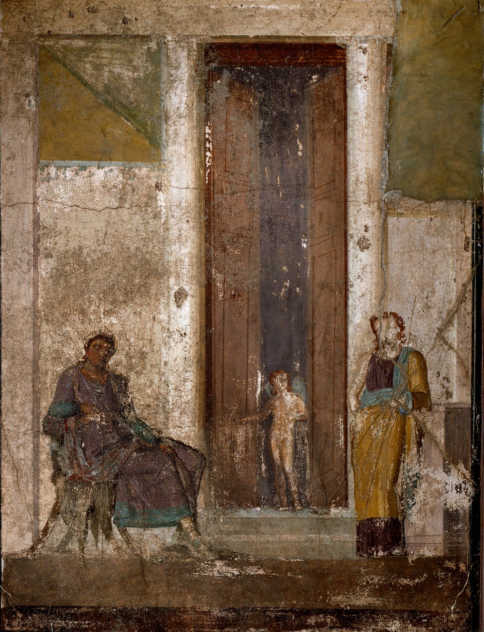 Roman Art: “Eros persuades Helene to love Paris”” Fresco from Pompei. 1st century. Naples, Museo Archeologico Nazionale بواسطة رواية