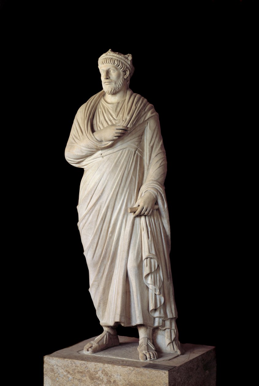 الفن اليوناني الروماني: تمثال الإمبراطور الروماني جوليان لير المرتد (331-363) (القرن الرابع قبل الميلاد) باريس ، متحف اللوفر بواسطة رواية