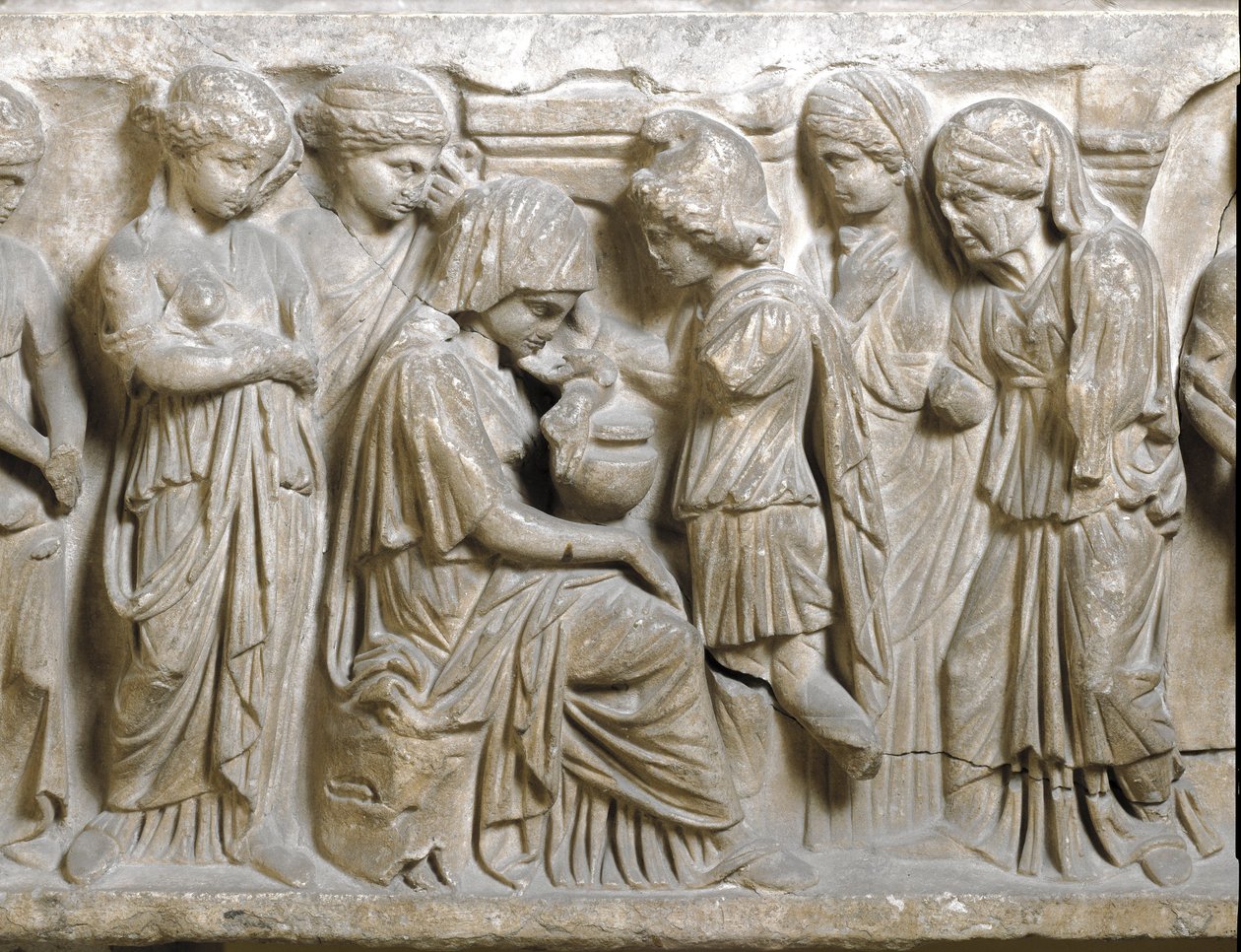 الروماني الأثري: "" حزن فيدروس في الحب وصده هيبوليت ". الثالث بعد الميلاد. باليرمو ، Museo Archeologico Nazionale بواسطة رواية