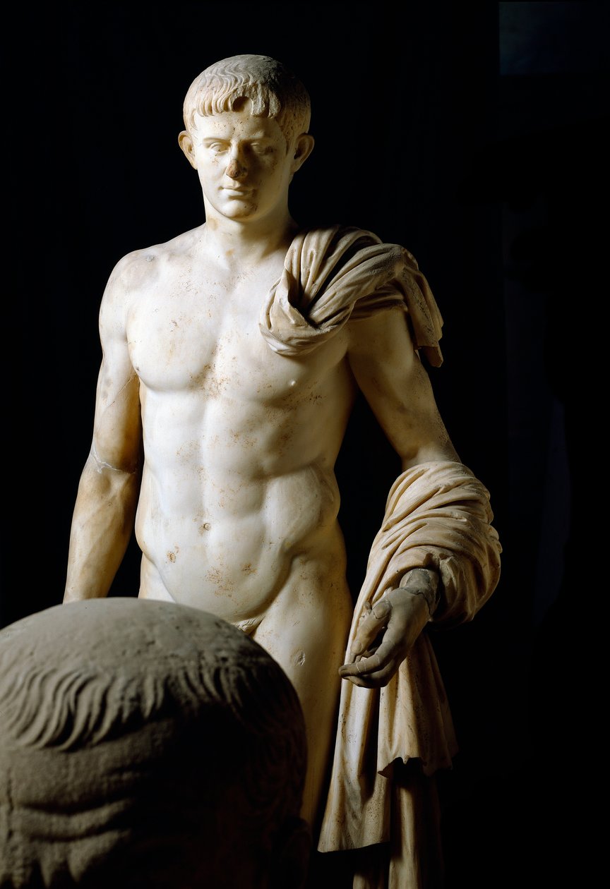 تمثال الفن الروماني للإمبراطور كلوديوس 1 (كلوديوس) (10 ق.م - 54 م) من القوالب. Museo Archeologico Nazionale ، نابولي بواسطة رواية