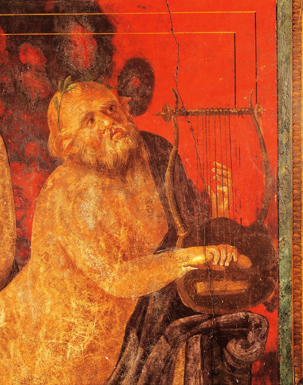 Silenus playing lyre, fresco from Villa of Mysteries, Pompeii , Campania, Roman Civilization بواسطة رواية