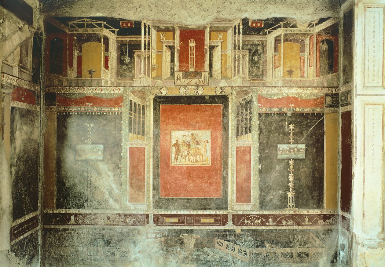 fresco from the House of Marco Lucrezio Fronto, Pompeii , Campania, Roman Civilization بواسطة رواية
