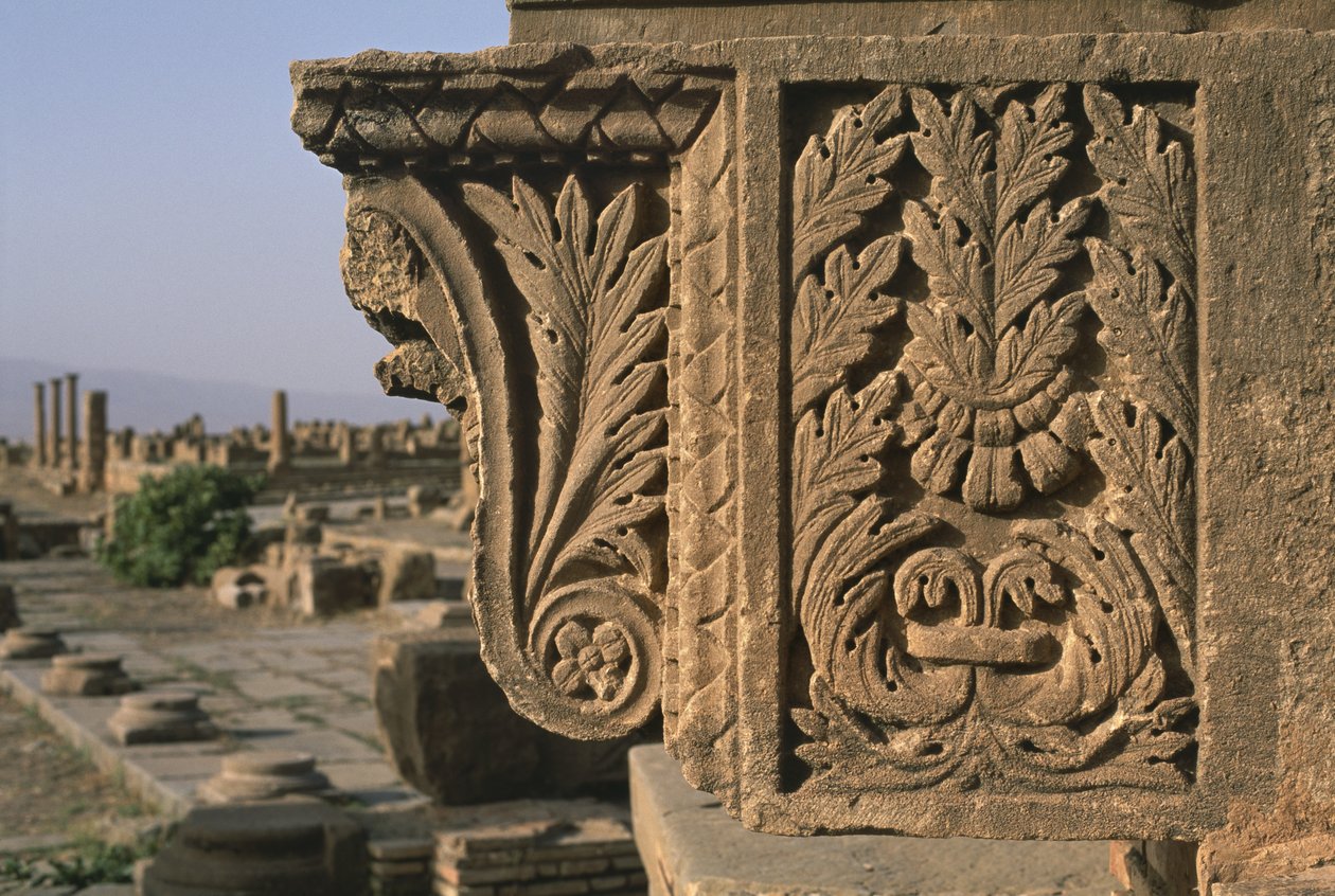 قطعة معمارية بزخرفة منحوتة ، سوق سيرتيوس ، العصر الإمبراطوري العالي (27 ق.م - 395 م) بواسطة الفترة الإمبراطورية الرومانية