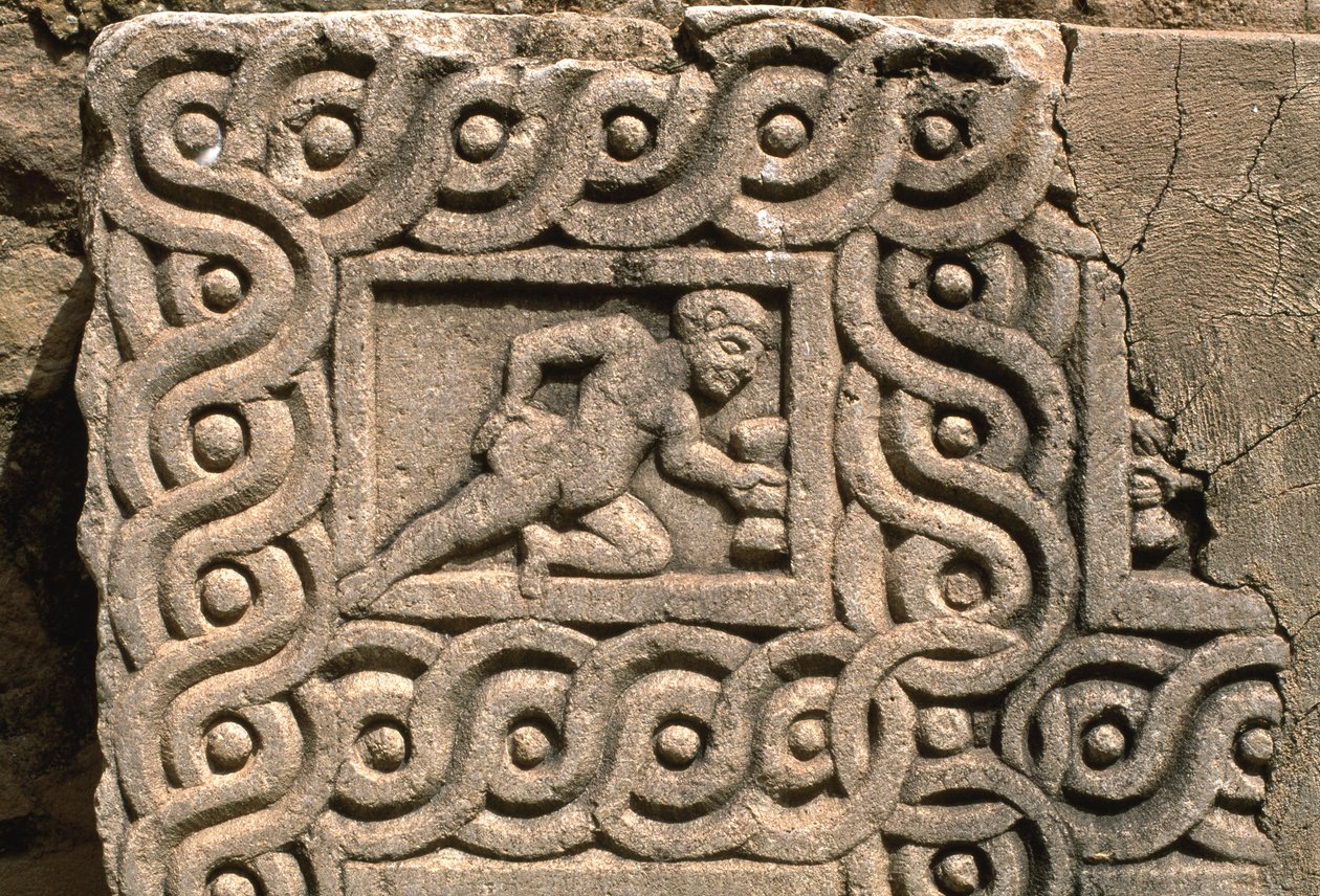 قطعة معمارية بزخرفة منحوتة ، تفاصيل ، العصر الإمبراطوري العالي (27 ق.م - 395 م) (انظر أيضًا 267011) بواسطة الفترة الإمبراطورية الرومانية