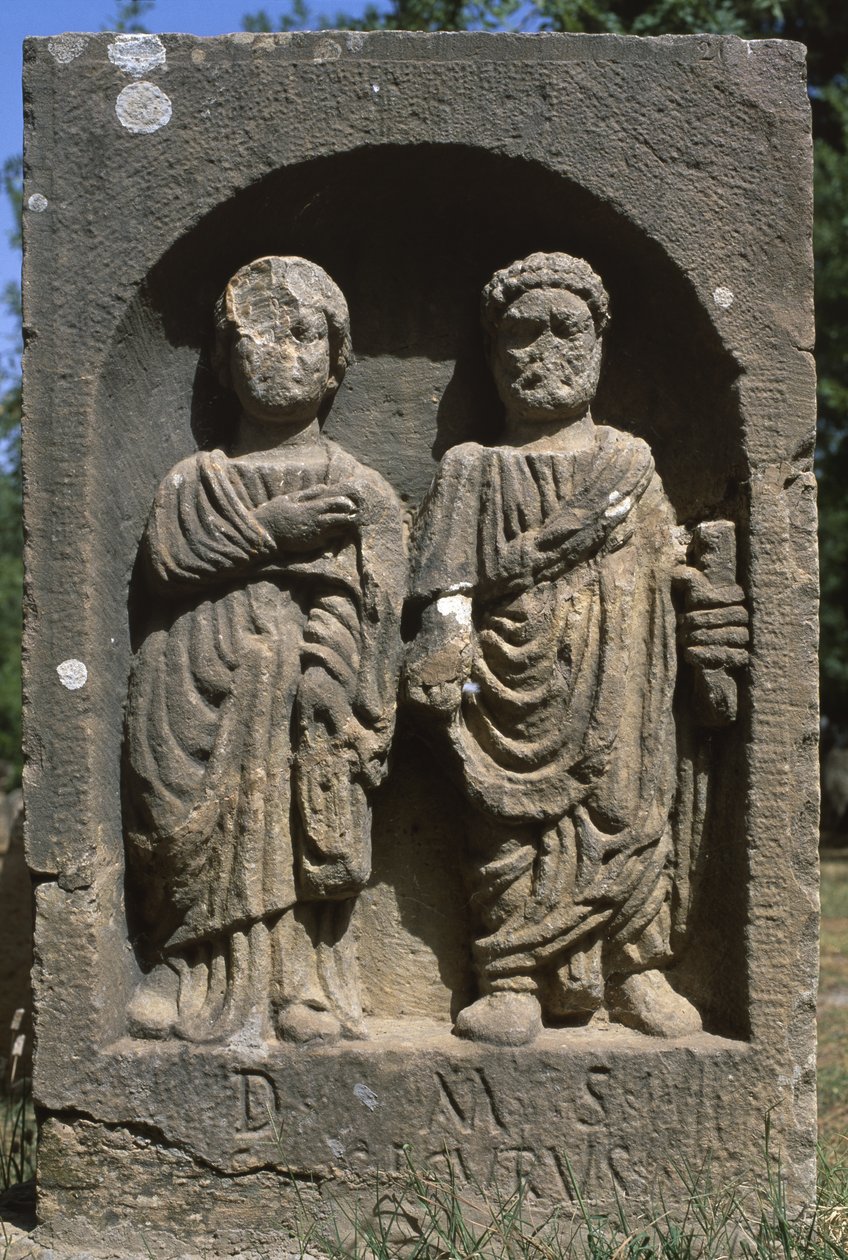 لوحة ذات شخصين بشريين ، العصر الإمبراطوري العالي (27 ق.م - 395 م) بواسطة الفترة الإمبراطورية الرومانية