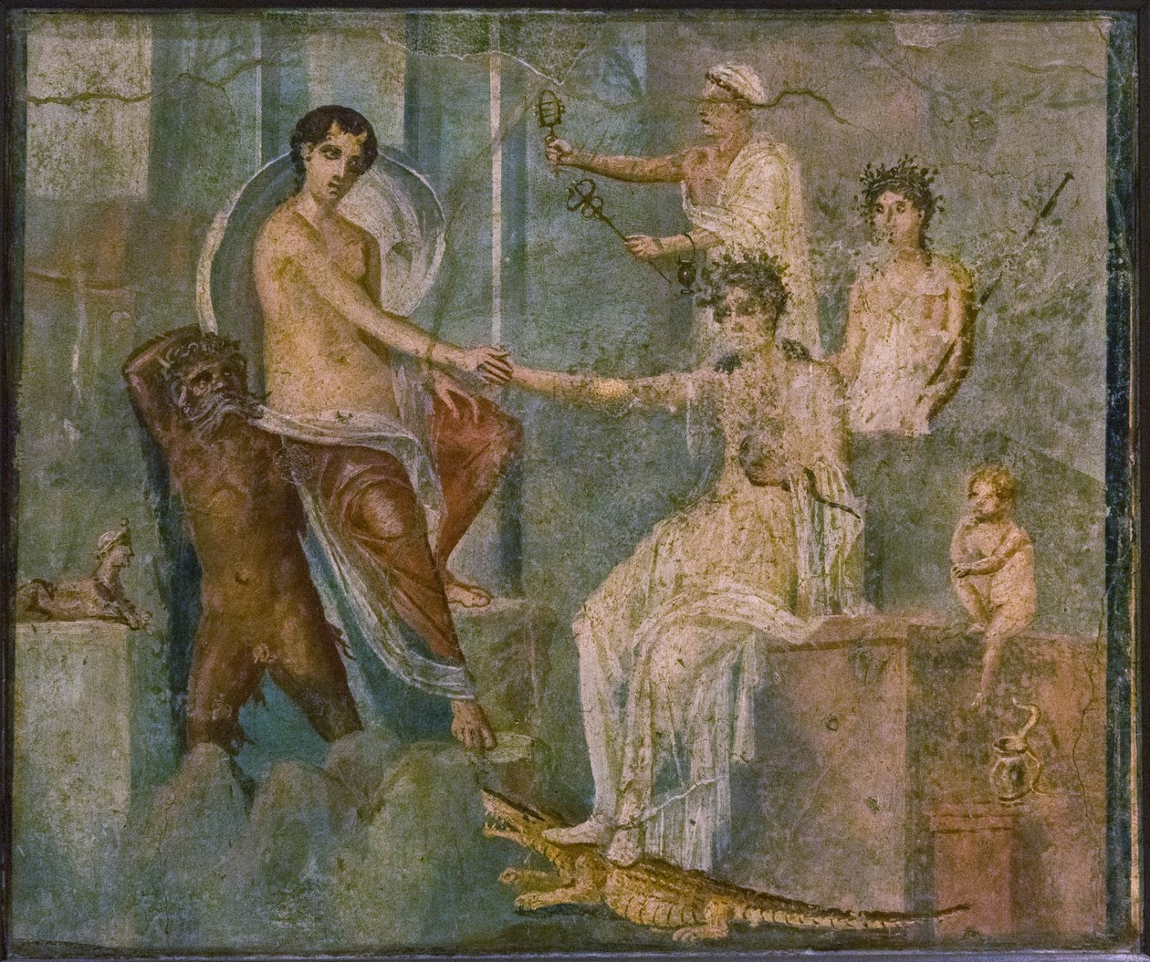 كوكب المشتري وآيو ، 1st H. 1st cen. ميلادي. بواسطة لوحة جدارية رومانية بومبيان.