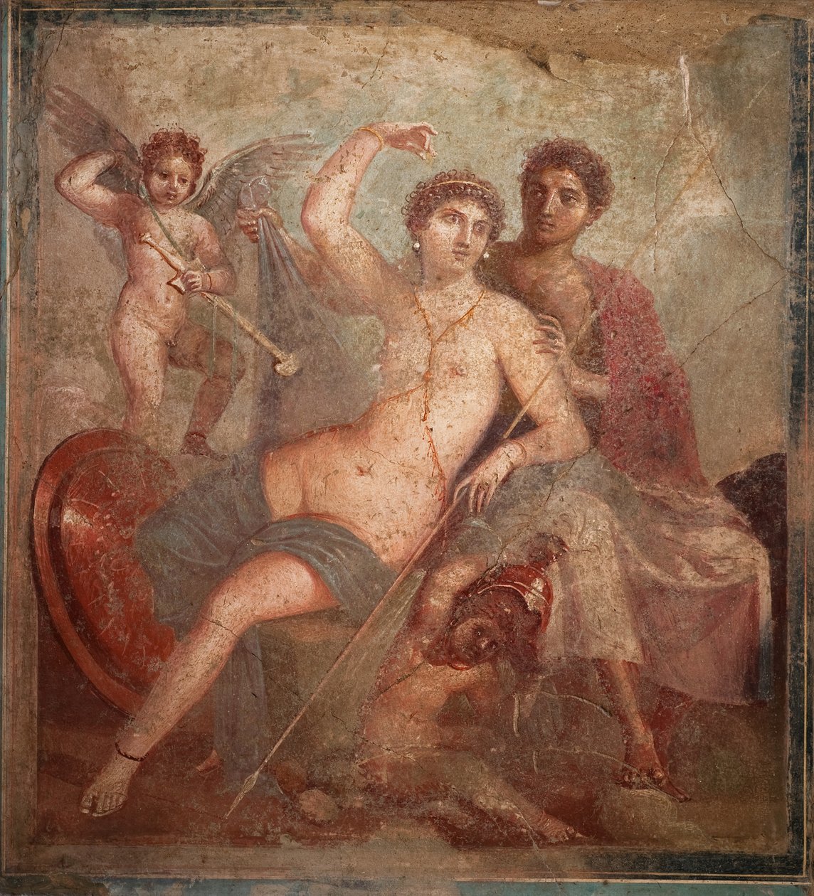 المريخ والزهرة ، 1st H. 1st cen. ميلادي. بواسطة لوحة جدارية رومانية بومبيان.