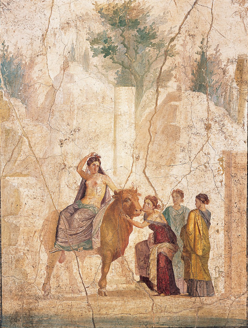 اغتصاب أوروبا ، 1st H. 1st cen. ميلادي. بواسطة لوحة جدارية رومانية بومبيان.