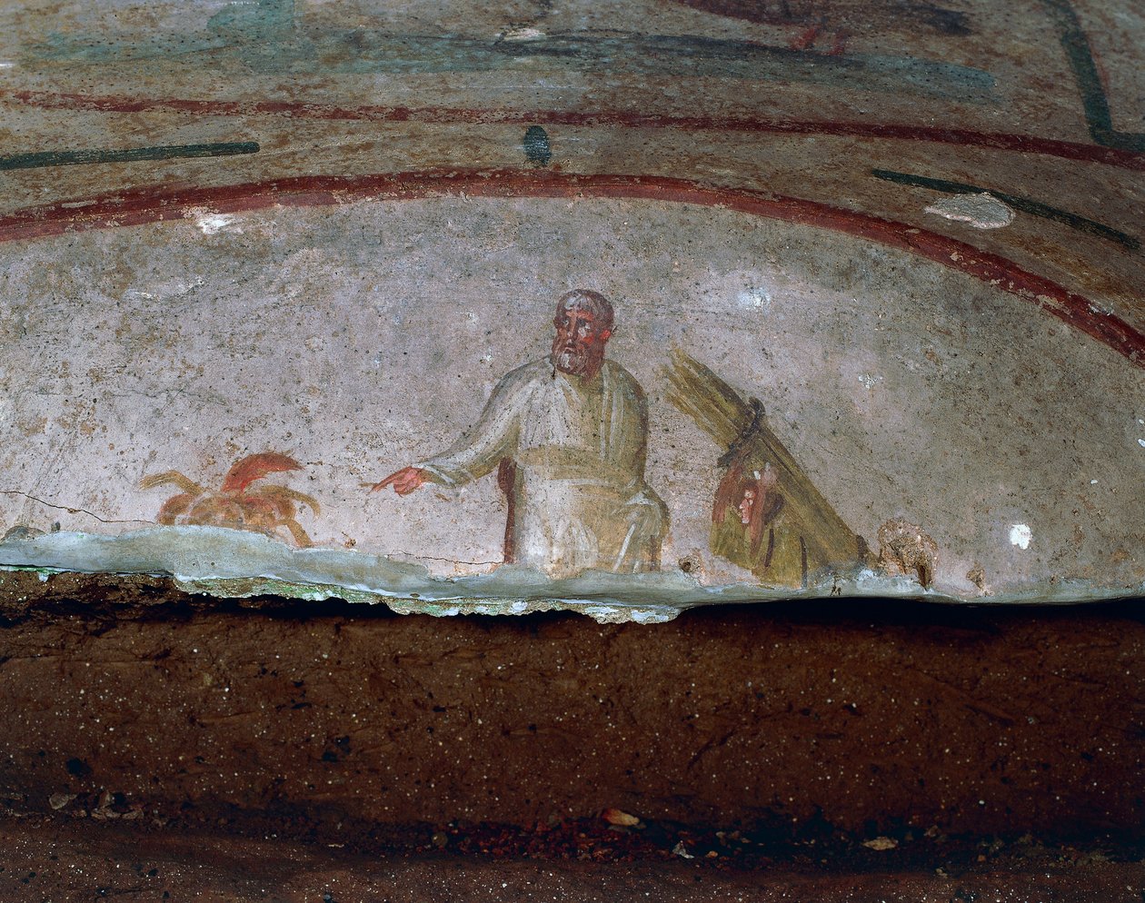 Decorative fresco Catacombs of Priscilla, Rome (UNESCO World Heritage List بواسطة رومان رومان