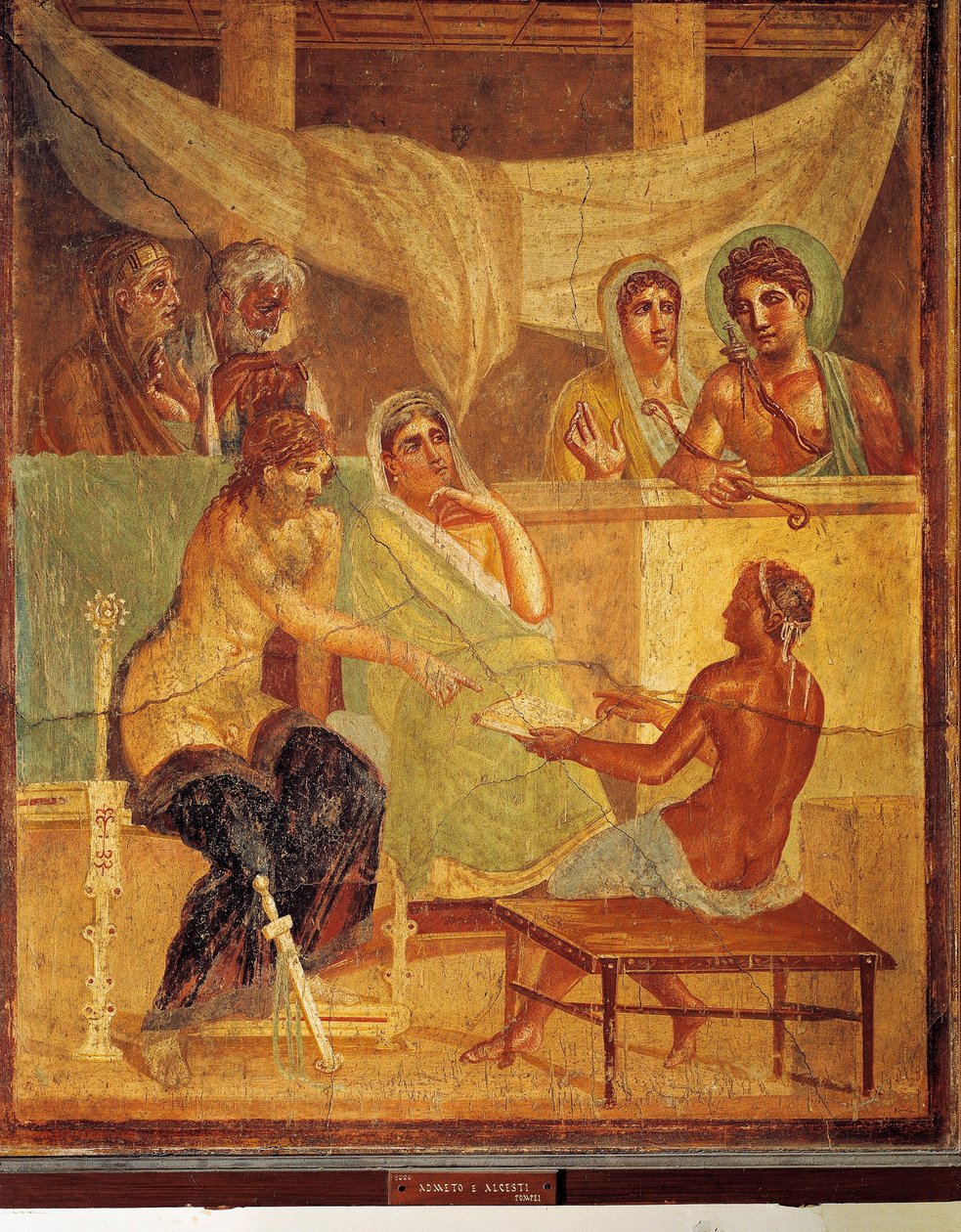 صورة جدارية تصور و A.D.metus و Alcestis Consulting أوراكل ، من House of Tragic Poet ، بومبي ، إيطاليا بواسطة رومان رومان
