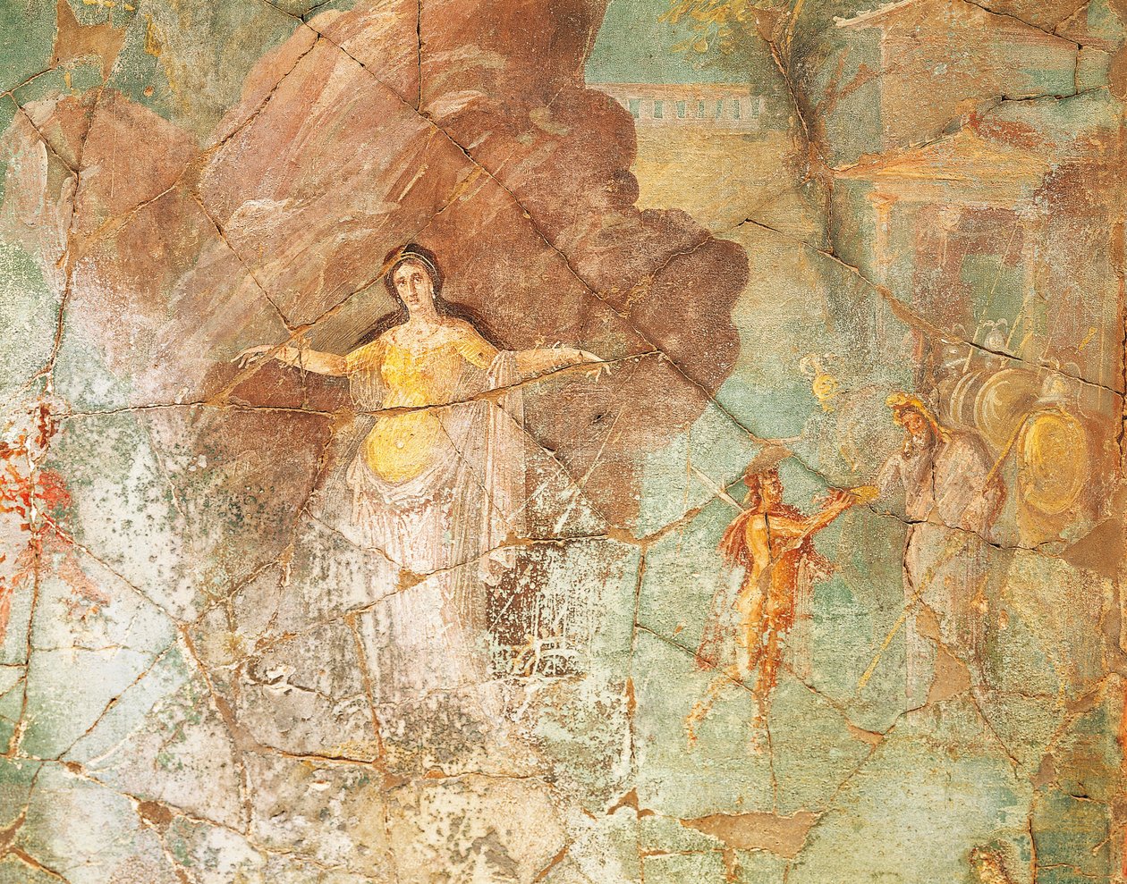 فرساوس والمرأة المسلسلة، لوحة جدارية من منزل الكاهن أماندوس، بومبي بواسطة رومان رومان