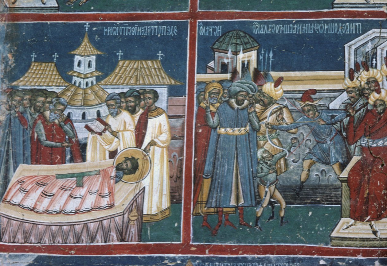 التفاصيل من الجدار الشمالي للكنيسة ، c.1601 بواسطة المدرسة الرومانية