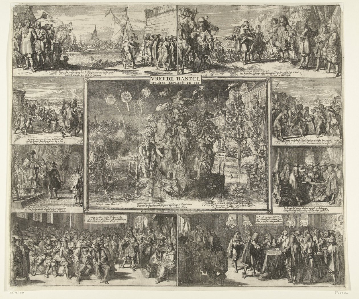 سلام وستمنستر 1674 تجارة السلام بين إنجلترا وبيننا (العنوان على الكائن) بواسطة Romeyn de Hooghe