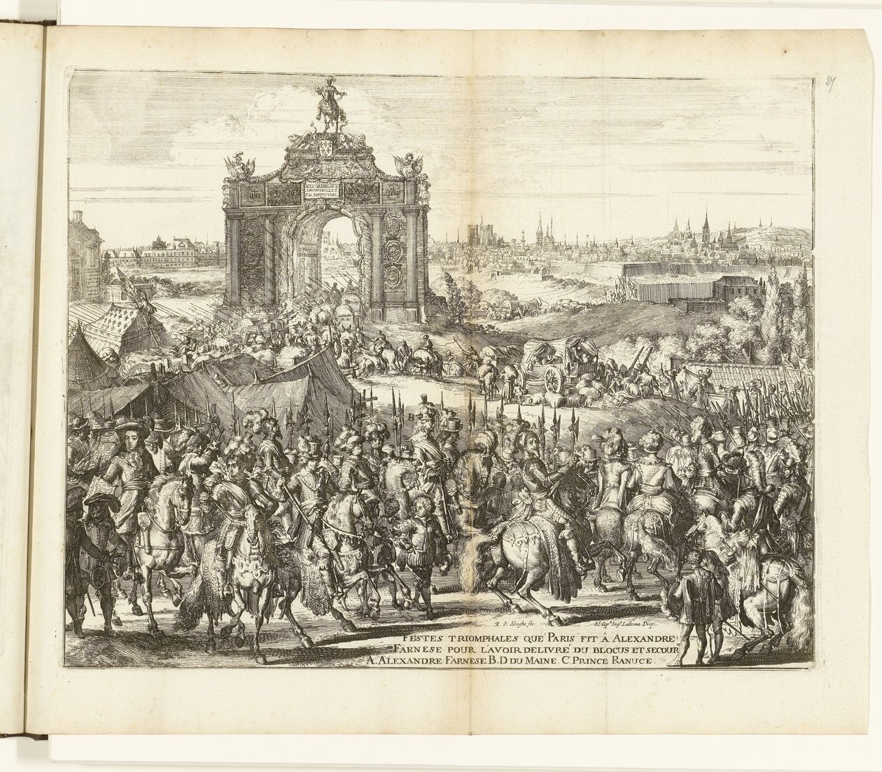 دخول احتفالي لفارنيز بعد إغاثة باريس 1590 Festes triomphales que Paris fit à Alexandre Farnese pour l