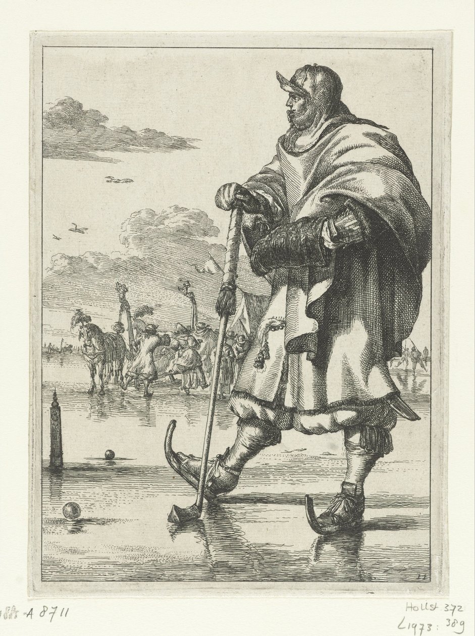 شخصيات à la mode no 11: Kolf player على الجليد الأرقام على طريقة (عنوان السلسلة) بواسطة Romeyn de Hooghe