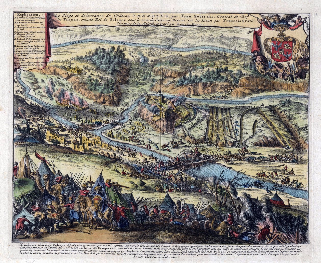 الحرب البولندية التركية (1672-1676) - معركة تريمبولا (تيريبوفليا ، أوكرين) - حصار تريمبولا عام 1675 - عمل رومين دي هوغي (1645-1708) - 1690 - حفر ، ألوان مائية - 35.2 × 42.6 - مجموعة خاصة بواسطة Romeyn de Hooghe