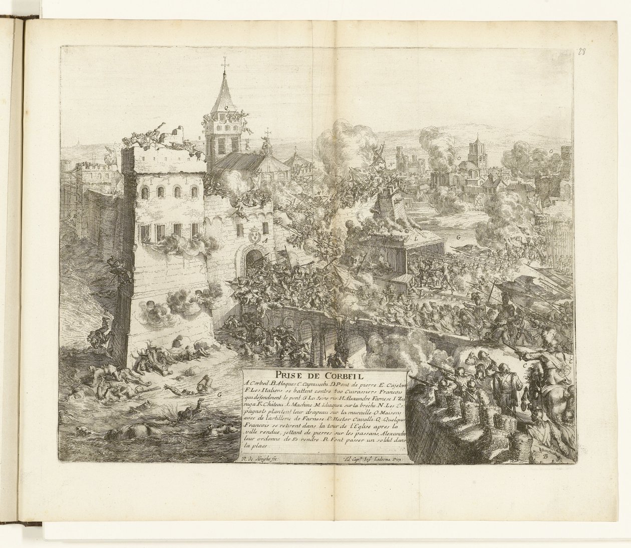 إنام فان كوربيل ، 1590 القبض على كوربيل (العنوان على الكائن) حروب فلاندرز (عنوان المسلسل) بواسطة Romeyn de Hooghe