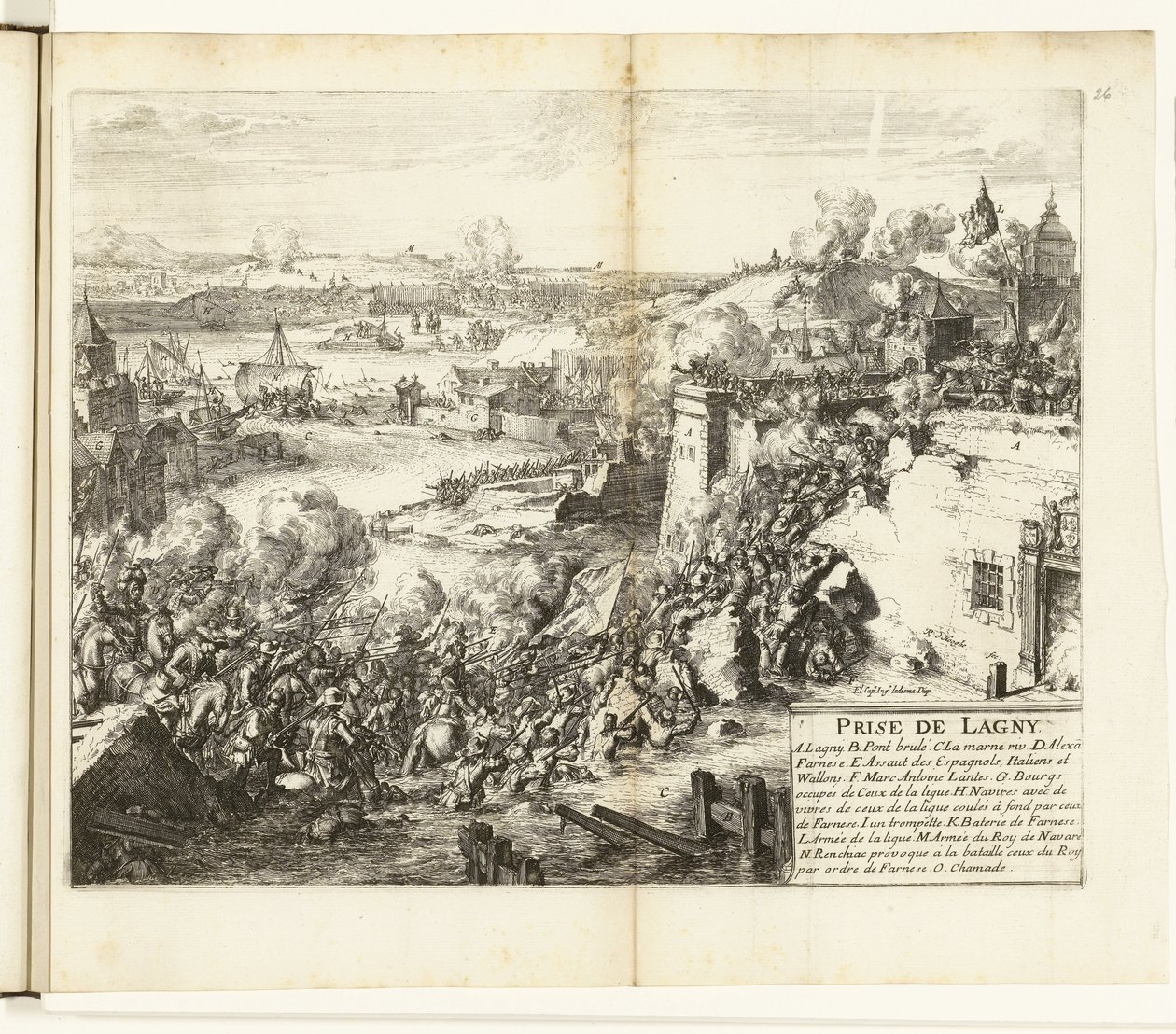 إنام فان لاني ، 1589-1590 القبض على Lagny (العنوان على الكائن) حروب فلاندرز (عنوان المسلسل) بواسطة Romeyn de Hooghe