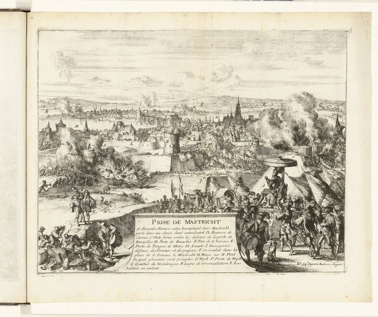 استيلاء دوق بارما على ماستريخت عام 1579 Prize de Mastricht (العنوان على الكائن) Guerres de Flandres (عنوان المسلسل) بواسطة Romeyn de Hooghe