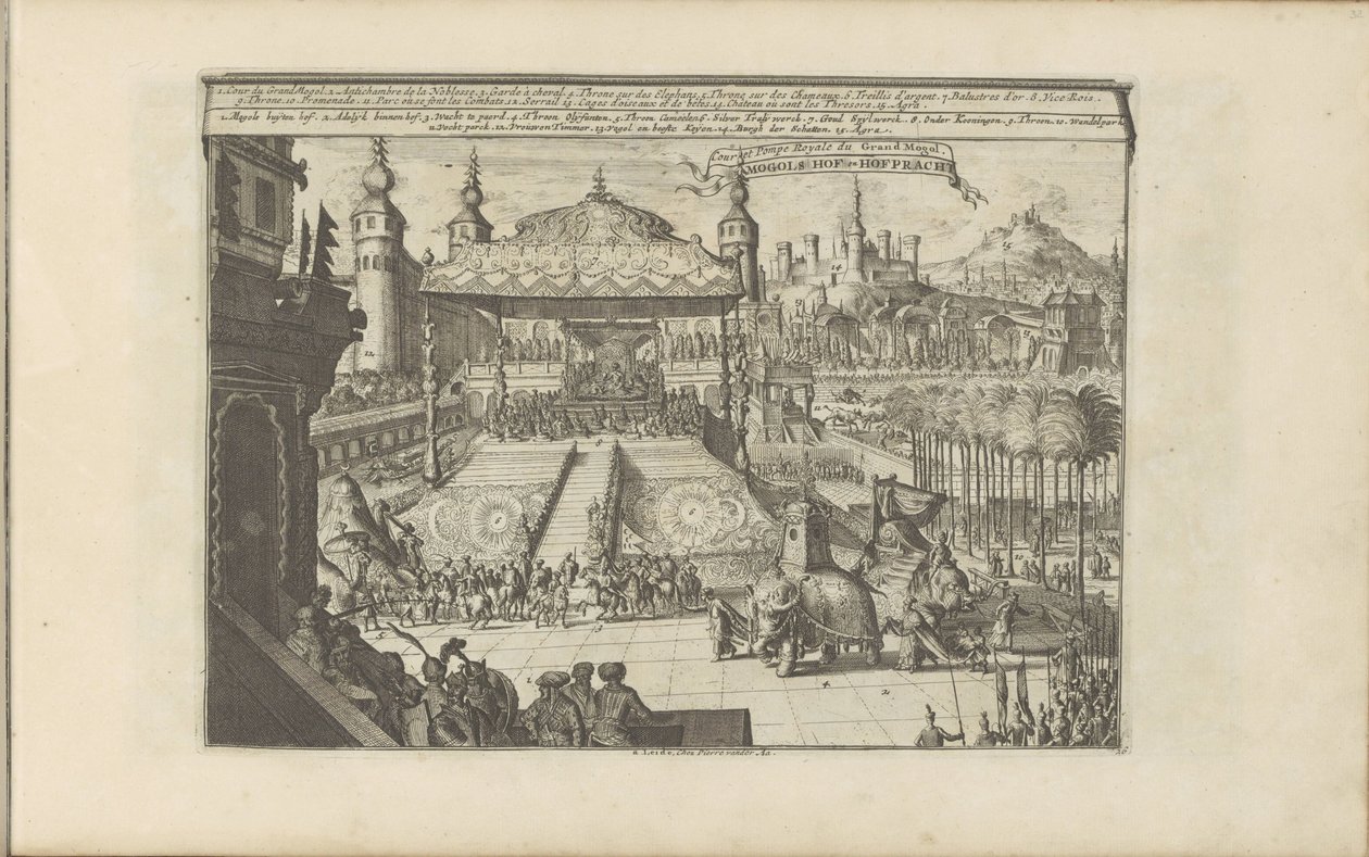Koninklijk hof في منغوليا Mongols Hof en Hofpracht / Court and Royal Pump of the Great Mogul (العنوان على الجسم) جزر الهند الشرقية والغربية وأماكن أخرى (عنوان السلسلة) بواسطة Romeyn de Hooghe