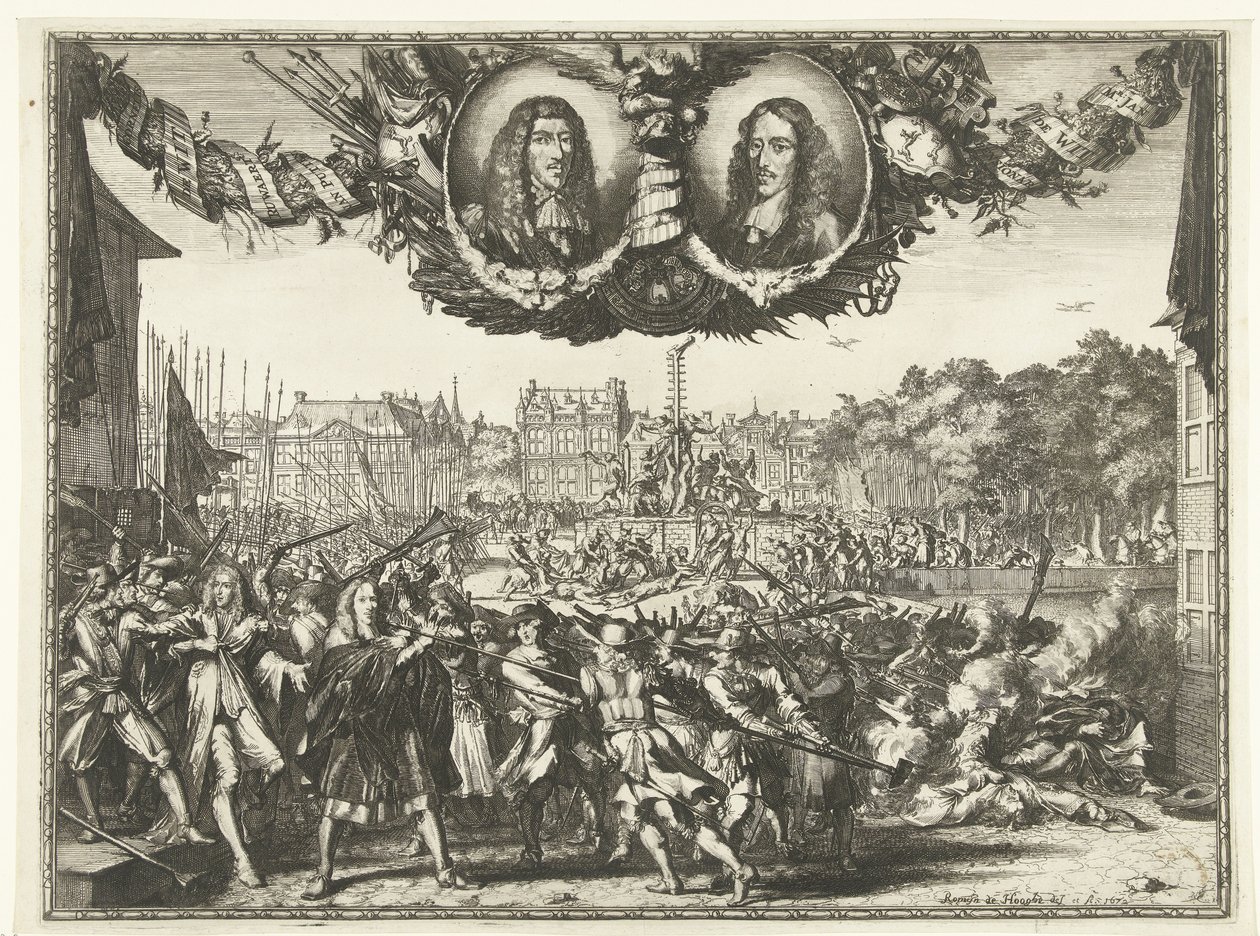 مقتل الأخوين دي ويت ، 1672 بواسطة Romeyn de Hooghe
