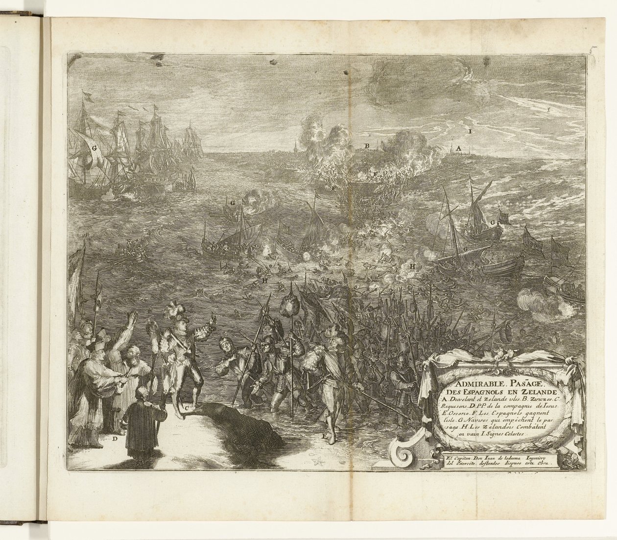 مسيرة ليلية للجنود الإسبان إلى Duiveland عام 1575 ممر مثير للإعجاب Age des Espagnols en Zelande (العنوان على الكائن) Guerres de Flandres (عنوان المسلسل) بواسطة Romeyn de Hooghe