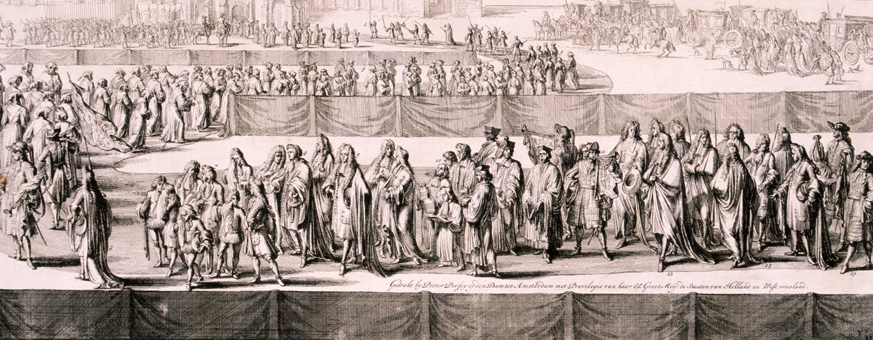 جنازة الملكة ماري الثانية ، وستمنستر أبي ، لندن ، 1695 بواسطة Romeyn de Hooghe