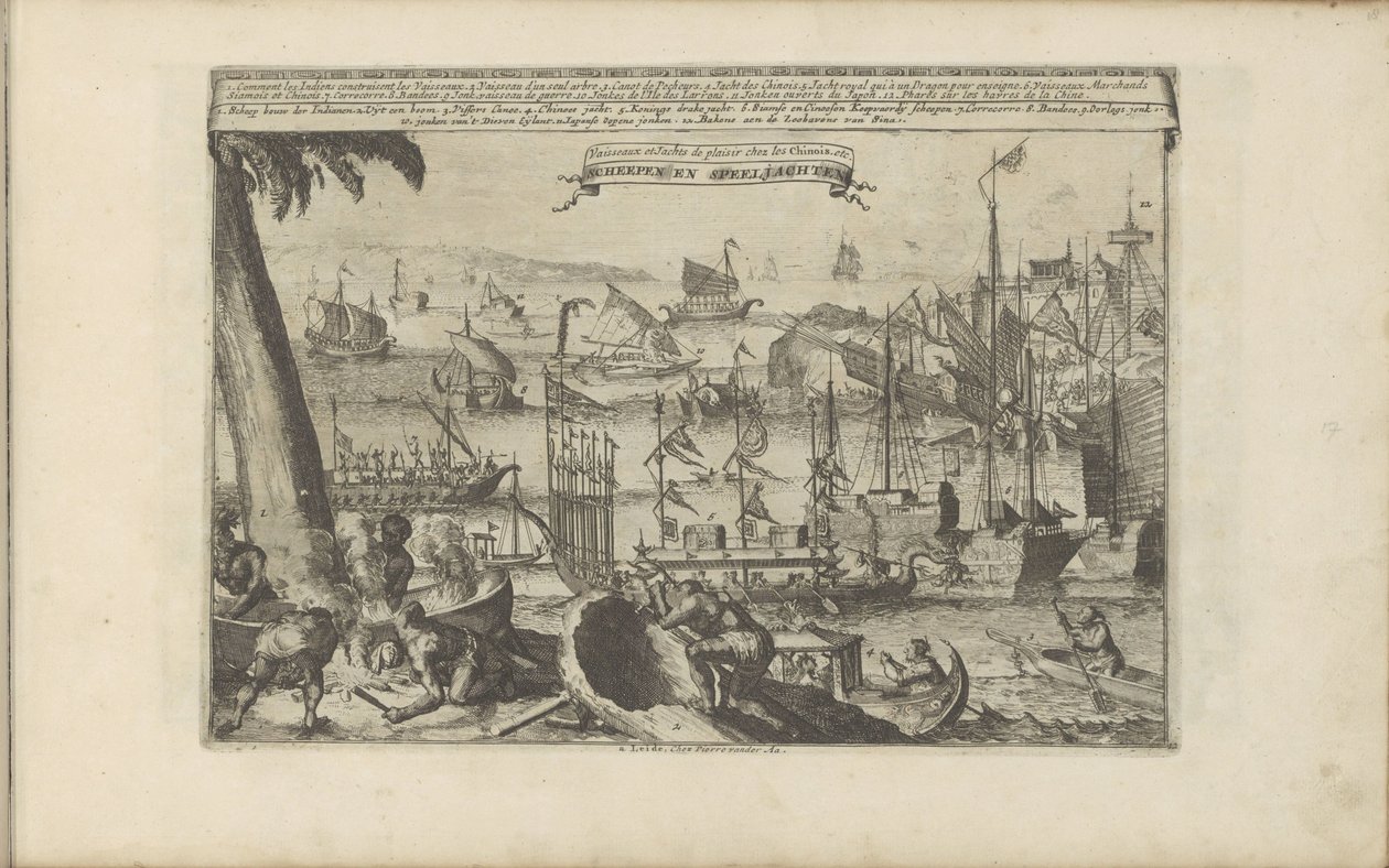 Schepen en speeljachten Scheepen en Speeljachten / Vessels and Pleasure Jachts بين الصينيين (العنوان على الكائن) جزر الهند الشرقية والغربية وأماكن أخرى (عنوان السلسلة) بواسطة Romeyn de Hooghe