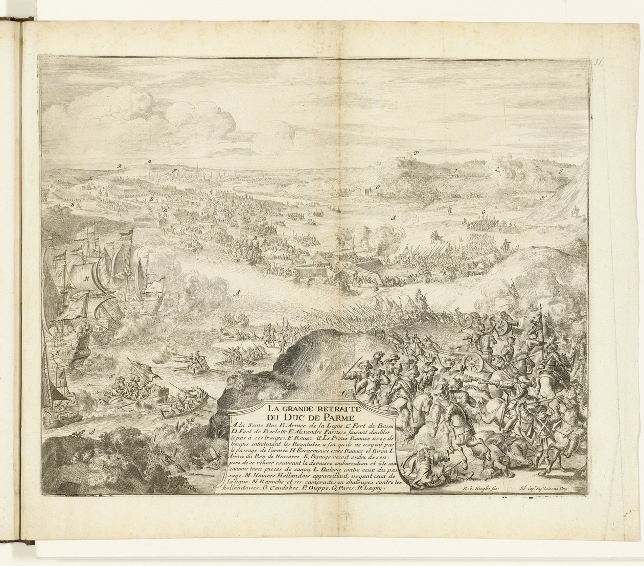 انسحاب جيش دوق بارما 1592 لا غراندي ريتريت دو دوك دي بارم (العنوان على الكائن) Guerres de Flandres (عنوان المسلسل) بواسطة Romeyn de Hooghe