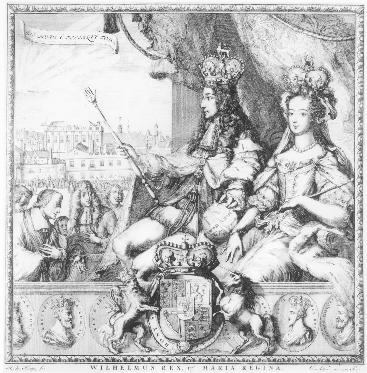 وليام الثالث (1650-1702) وماري الثانية (1662-94) منقوشان بواسطة الفنان ، حوالي 1690 بواسطة Romeyn de Hooghe