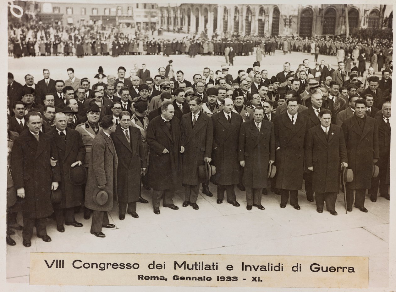 "المؤتمر الثامن لمشوهي الحرب ومعقوهم - روما ، يناير 1933 - 11" (صورة b / w) بواسطة رومولو ديل بابا