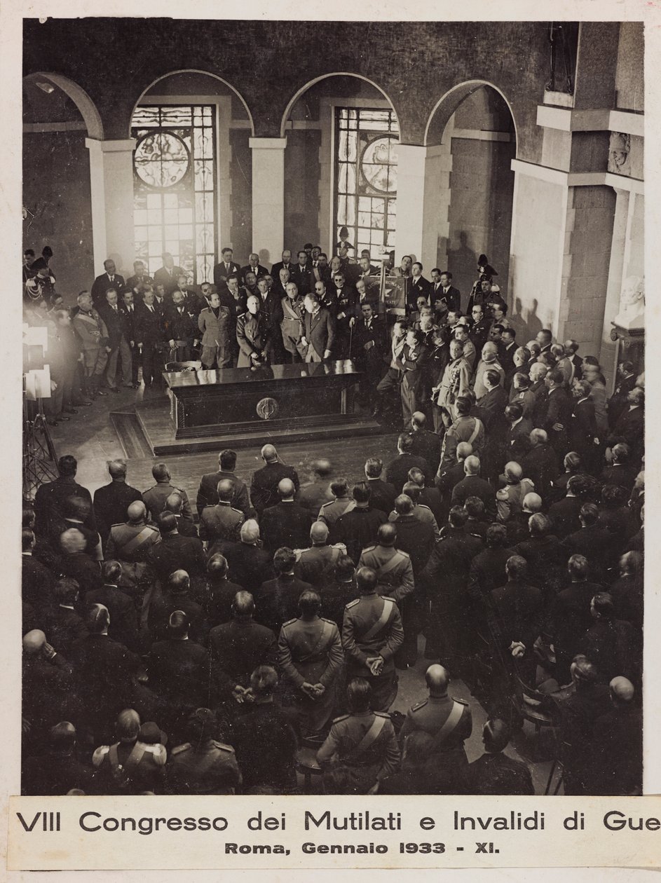 "المؤتمر الثامن لمشوهي الحرب ومعقوهم - روما ، يناير 1933 - 11" (صورة b / w) بواسطة رومولو ديل بابا