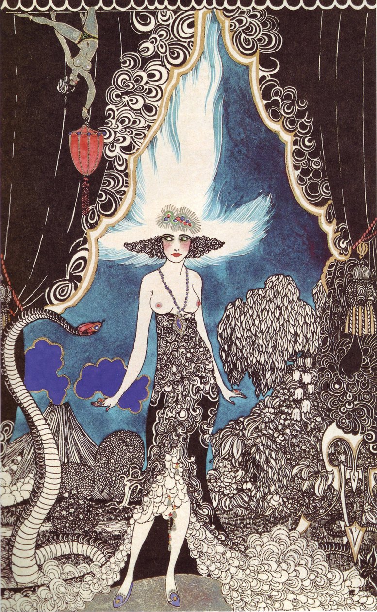 رسم توضيحي لرباعيات عمر الخيام بلفور ورونالد (1896-1941). طباعة حجرية ، ألوان مائية بواسطة رونالد بلفور